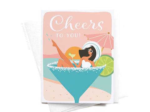 Cheers to You! Martini Girl Greeting Card