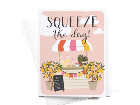 Squeeze the Day Lemonade Stand Greeting Card