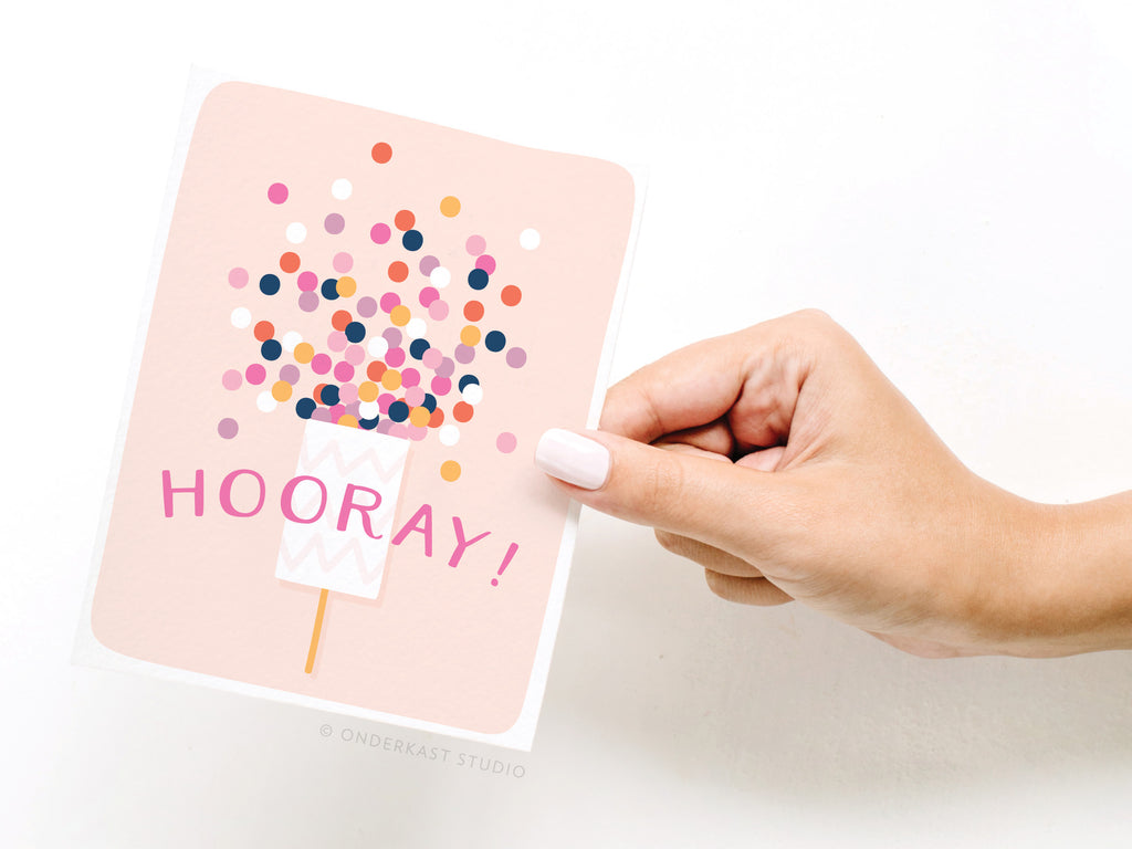 Hooray! Confetti Popper Greeting Card