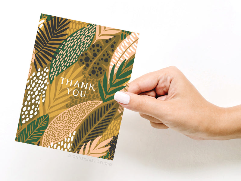 Thank You Tropical Pattern Greeting Card