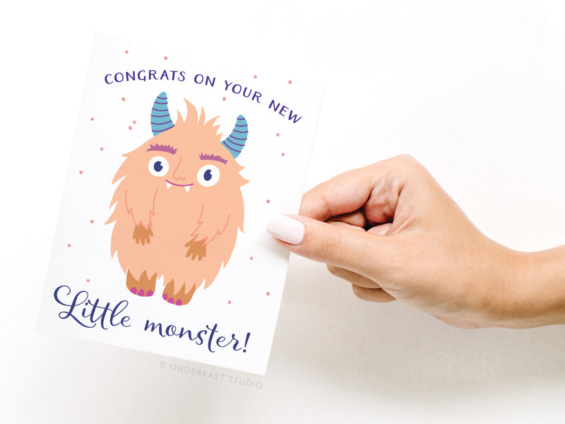 Congrats on Your New Little Monster! Greeting Card