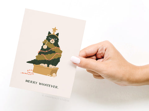 Merry Whatever Cat Greeting Card