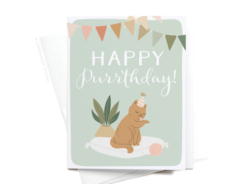 Happy Purrthday Cat Greeting Card