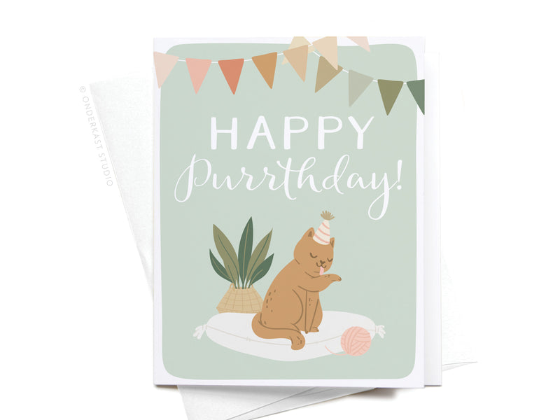 Happy Purrthday Cat Greeting Card