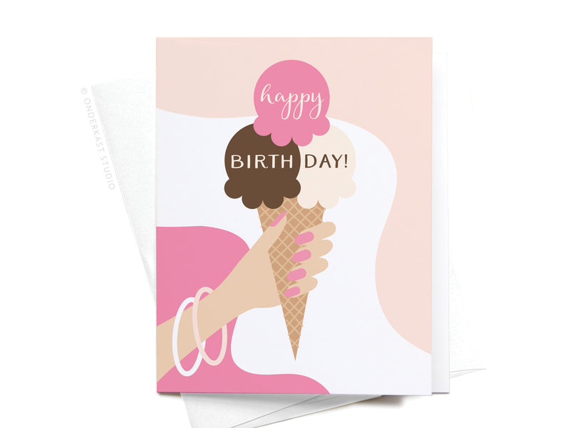 Happy Birthday! Ice Cream Cone Greeting Card
