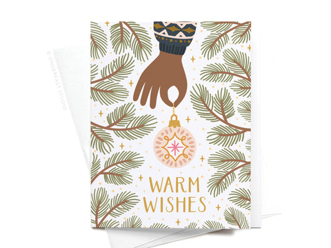 Warm Wishes Christmas Tree Ornament Greeting Card
