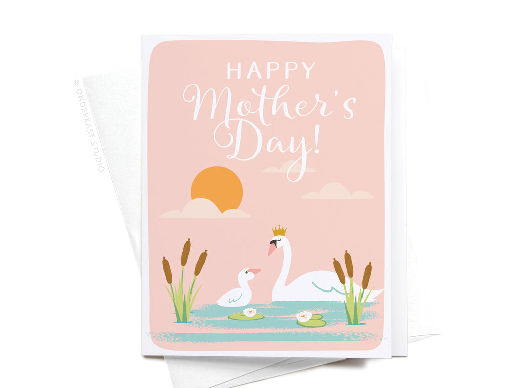 Happy Mother's Day Swan Greeting Card