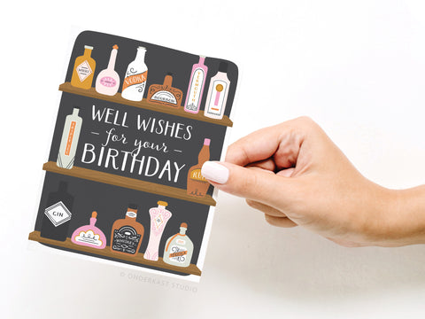 Well Wishes for Your Birthday Bar Shelves Greeting Card