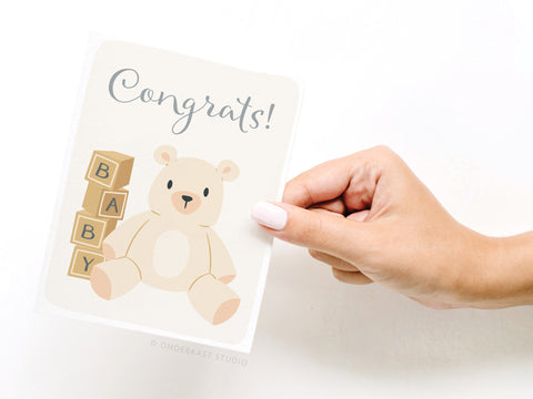 Congrats! Teddy Bear Greeting Card