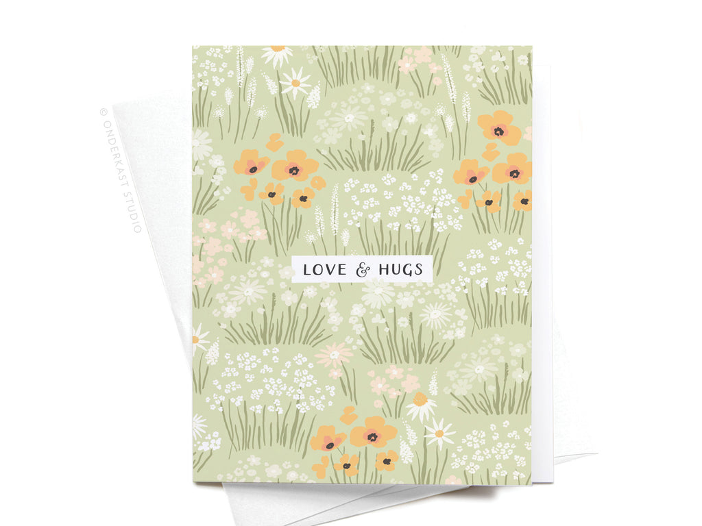 Love & Hugs Floral Greeting Card