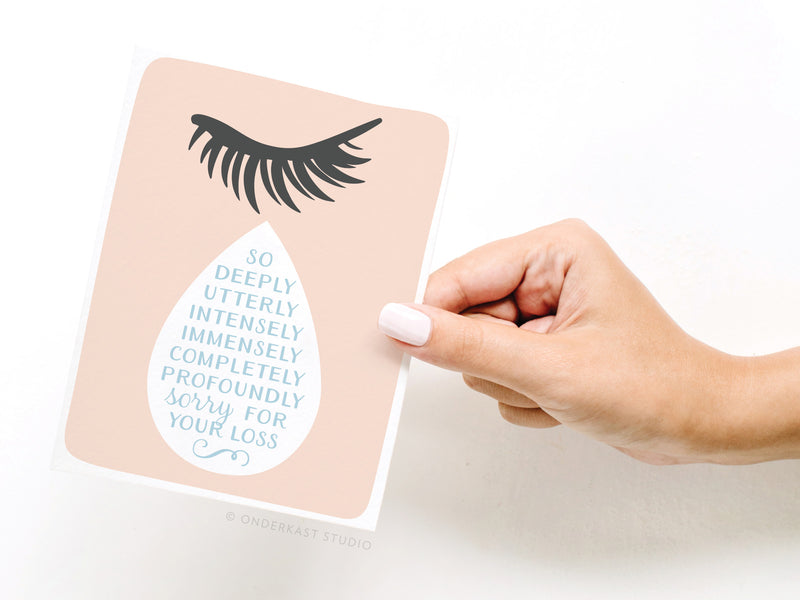So Sorry for Your Loss Teardrop Greeting Card