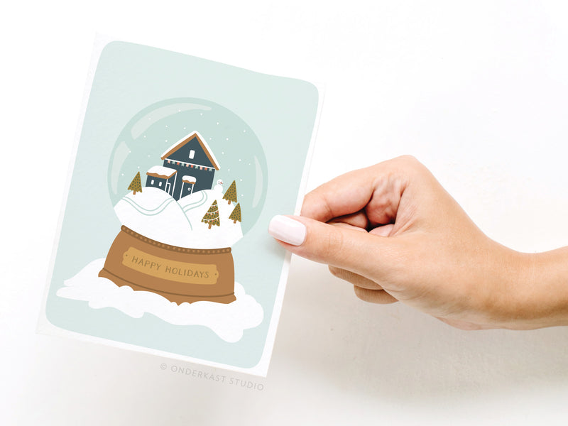 Happy Holidays Snowglobe Greeting Card