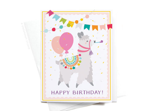 Happy Birthday! Llama Greeting Card