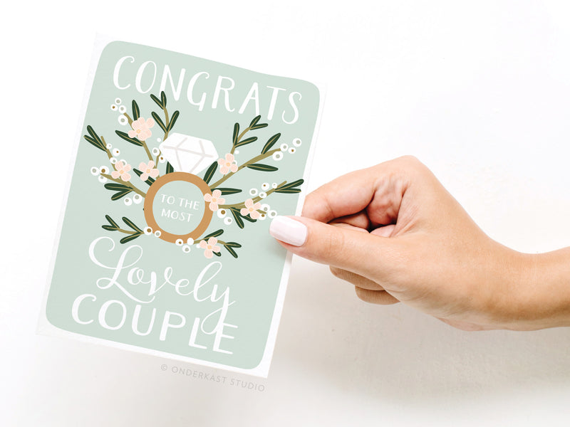 Congrats to the Most Lovely Couple Greeting Card