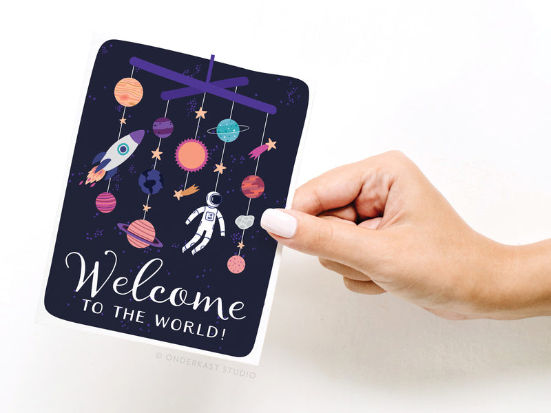 Welcome to the World! Galaxy Mobile Greeting Card