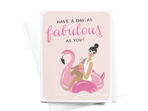 Fabulous Flamingo Floatie Greeting Card