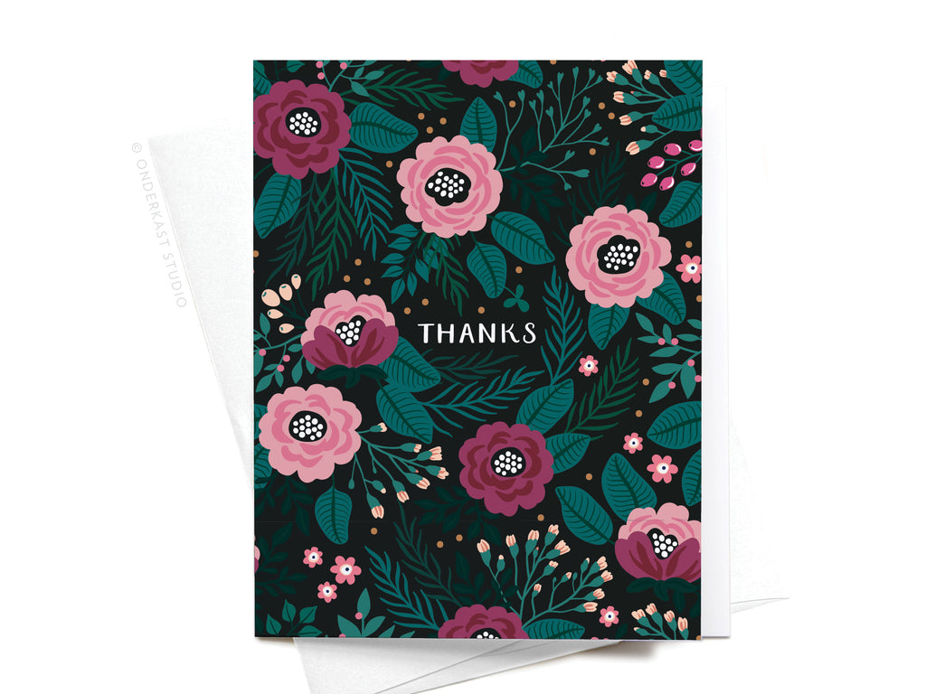 Thanks Floral Greeting Card