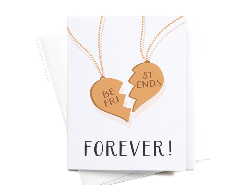 Best Friends Forever Necklace Greeting Card