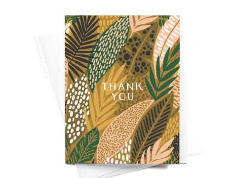 Thank You Tropical Pattern Greeting Card