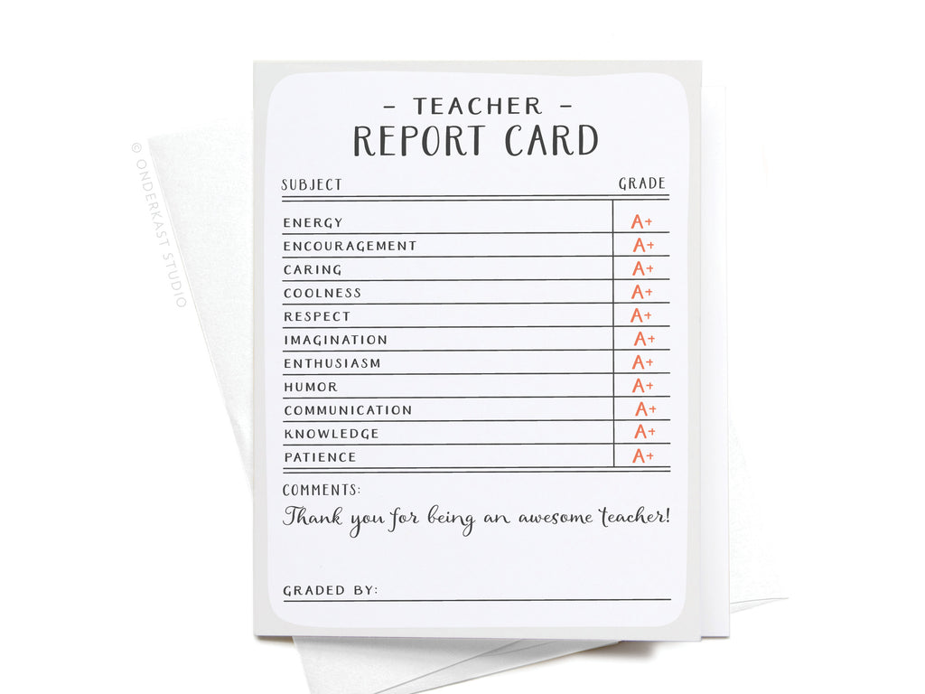 Teacher Report Card Greeting Card