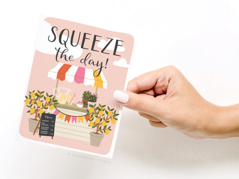 Squeeze the Day Lemonade Stand Greeting Card
