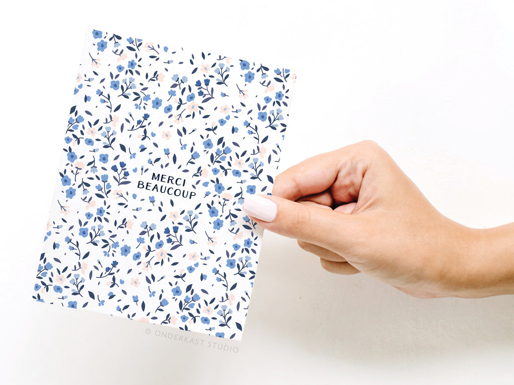 Merci Beaucoup Floral Greeting Card