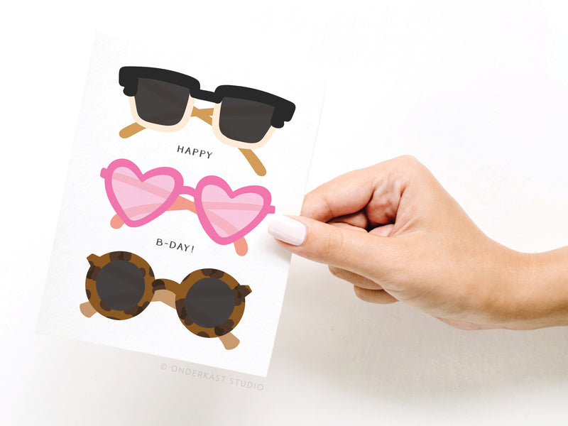 Happy B-Day! Sunglasses Greeting Card