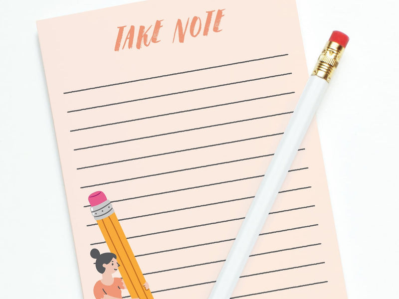 Take Note Girl w/Pencil - onderkast-studio